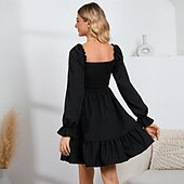 levne Šaty-Retro Středověké Renesanční Mini Šaty Flare šaty Nahoře nabírané Elfí Inspirováno Regency Maškarní kostým Dámské Fantazie Dovolená Běžné / Denní LARP Dospělé Šaty Jaro léto
