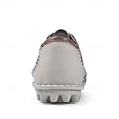 economico Sneakers da uomo-scarpe casual da uomo con lacci fatte a mano color bordeaux e grigio – scarpe da passeggio in pelle vintage