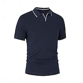 economico T-shirt e Canottiere Elite da Uomo-Per uomo Maglietta Manica Corta Colletto ripiegato Scollo a V Estate Primavera Maglieria Vacanza Vintage con finiture bianche Scuola Allenamento All&#039;aperto Bianco Blu marino Grigio chiaro Maglietta