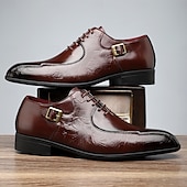 abordables Officiel-Richelieus de luxe pour hommes en similicuir poli beige avec motif floral en relief - parfaits pour les occasions formelles et les réunions d&#039;affaires