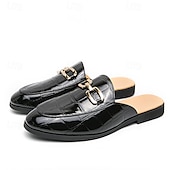 billiga Tillfällig-lackmockasiner för män - sofistikerad slip-on med metallspänne för affärs- och fritidskläder