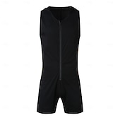 cheap Men's Basic Tees sets-Men's Bodysuit T-shirt Suits Tank Top and Shorts Sleeveless Crew Neck Summer Color Block Sexy One-piece Hooded Vacation Daily Wear Activewear Black White Top Tee for Men