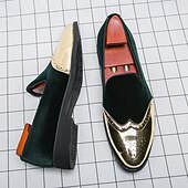 preiswerte Männer Schuhe-Männer Mardi Gras rote Samt und goldene Akzent Slipper – luxuriöse Slipper für Karneval Partys und elegante Veranstaltungen