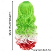 economico Parrucche di Carnevale-Parrucche sintetiche Ondulato Tessitura riccia Taglio scalato Con frangia A macchina Parrucca 28 pollici A1 A2 A3 A4 A5 Capelli sintetici Per donna Classico Comodo Colore Graduale e Sfumato