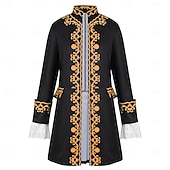 billige Yttertøy-Retro / vintage Kostymer i middelalderstil Steampunk Jakke tailcoat Ytterklær Prins Adelsmann Helfarge Herre Steampunk Karneval Maskerade Fest / aften Voksne Frakk
