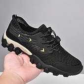 baratos Ténis para Homem-Homens Tênis Tênis Anfíbio Pele PU Com Transparência Respirável Confortável Antiderrapante Com Cadarço Preto Azul Cinzento Verão Primavera