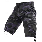 baratos Clássico-Homens Bermuda Cargo Shorts camuflados Calção Shorts de verão Bolso multi Bolso com aba camuflagem Côr Camuflagem Conforto Vestível Comprimento do joelho Ao ar livre Esporte Diário Moda Casual