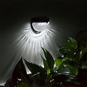 economico Applique per esterni-4 pezzi luce da parete solare impermeabile per esterni cortile giardino recinzione scala parete balcone recinzione illuminazione luce bianca luce calda radiante