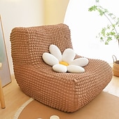 baratos Capa do sofá futon.-1pc capa elástica para sofá de chão sem braços capa para sofá preguiçoso relax seersucker capa elástica para sofá único capa de almofada para sala de estar casa