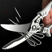 Недорогие Кухонная утварь и гаджеты-прочные ножницы для резки костей из нержавеющей стали, кухонные ножницы для разделки курицы, птицы, мяса, острые многоцелевые пищевые ножницы для домашней кухни
