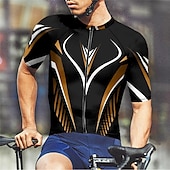 abordables Maillots pour hommes-Homme Maillot Velo Cyclisme Manche Courte Cyclisme Tee-shirt Maillot avec 3 poches arrière VTT Vélo tout terrain Respirable Séchage rapide Conception anatomique Mèche Jaune Rouge Bleu Des sports