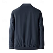 お買い得  男性用エリートアウターウェア-男性用 軽量ジャケット フォーマル オフィス ジッパーを閉める 春 春 &amp; 秋 中性 日常 ネイビーブルー アーミーグリーン ジャケット