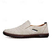 preiswerte Herrenpantoletten &amp; -slipper-Herren Slipper aus braunem Wildleder - atmungsaktive, ausgehöhlte Freizeitschuhe für Sommer und Arbeit