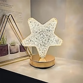 economico Lampade da tavolo-lampada da tavolo a led a forma di stella di cristallo dimmerabile ricaricabile touch dimmerabile luce notturna con 3 colori illuminazione camera da letto soggiorno natale decorazione della casa