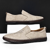 Χαμηλού Κόστους Slip-On Καθημερινά Παπούτσια-ανδρικά μπεζ σουέτ slip-on loafers – χειροποίητα casual παπούτσια μοκασίν για καθημερινή χρήση