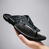 preiswerte Urlaubsandalen-Moderne Flip-Flops aus hellbraunem Kunstleder für Herren mit doppelten Aussparungen und verstellbaren Riemen – vielseitiges Schuhwerk für Komfort im Alltag