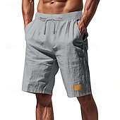economico Classico-Per uomo Shorts Shorts di Lino Pantaloncini Estivi Shorts da Spiaggia Coulisse Elastico in vita Gamba Dritta Semplice Comodità Traspirante Lunghezza al ginocchio All&#039;aperto Quotidiano Ferie Moda