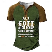 economico Parole divertenti-Per uomo maglietta Camicia Henley Magliette grafiche Magliette divertenti Color Block Alfabetico Gott Henley Abbigliamento Stampa 3D Plus Size Esterno Giornaliero Manica corta Collage Bottone giù