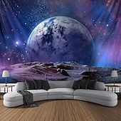 preiswerte Planetenteppich-Planet Universum hängender Wandteppich große Wandteppich Wanddekoration Fotohintergrund Decke Vorhang Zuhause Schlafzimmer Wohnzimmer Dekoration Blau