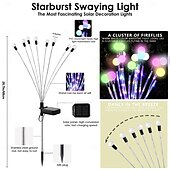 baratos Luzes de chão-2 peças led luzes solares externas luzes de vaga-lume inserção de solo luzes de pátio poste brilhante pátio jardim caminho gramado casamento festival festa atmosfera
