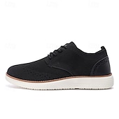 cheap Men&#039;s Sneakers-Men&#039;s Breathable Knit Brogue Sneakers - Casual Lace-Up Lightweight Shoes for Daily Wear &amp; Walking