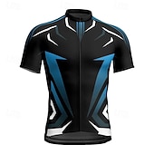 cheap Men's Jerseys-Men's Cycling Jersey Geometric Short Sleeve Bike Tee Tshirt Jersey with 3 Rear Pockets Mountain Bike MTB Quick Dry Anatomic Design Wicking Breathable Sports Yellow Red Blue Clothing Apparel