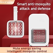お買い得  電気蚊忌避剤-USB充電式電動蚊たたき – 充電式家庭用蚊殺しランプ、電気ショック付きハエ叩き