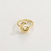 economico I regali-anello con lettera personalizzata, regalo per la mamma, anello con alfabeto regolabile placcato oro 18k, finitura liscia, anello iniziale a fascia aperta, gioielli eleganti per le donne