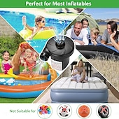 abordables Pompes de gonflage-Pompe à air électrique portable à remplissage rapide avec 3 buses, gonfleur/dégonfleur AC/12 V CC pour matelas pneumatiques de camping en plein air