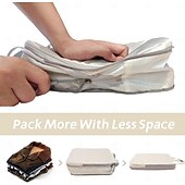 cheap Luggage &amp; Travel Storage-4-Piece Compression Packing Cubes Set for Travel, Luggage Storage and Organizer, Clothes, Toiletries, and Bag Organizer for Travel Essentials