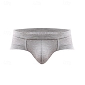 お買い得  メンズのボクサーパンツ-男性用 １枚 ベーシックパンティー ブリーフ パッチワーク ポリエステル 高通気性 ソフト 快適 平織り ミッドライズ ライトピンク ブラック