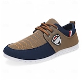 abordables Baskets-Baskets décontractées bicolores en nylon pour hommes avec design à lacets et emblème - des chaussures élégantes pour un usage quotidien