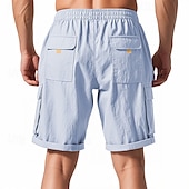 baratos Clássico-Homens Bermuda Cargo Shorts de verão Bermudas Shorts casuais Com Cordão Bolso multi Perna reta Tecido Respirável Pavio Humido Comprimento do joelho Ao ar livre Casual Corrida Moda Roupa de rua