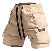 preiswerte Klassiker-Herren Cargo-Shorts Camping-Shorts Shorts mit Camouflage-Muster Wander-Shorts Elastischer Bund Gerader Schnitt 6 Taschen Einfach Tarnung Feuchtigkeitsableitend tragbar Knielang Outdoor Lässig Täglich