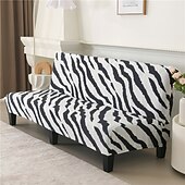 baratos Capa do sofá futon.-capa de sofá sem braços em tecido jacquard, capa de sofá para decoração de ano novo, protetor elástico, capa de banco