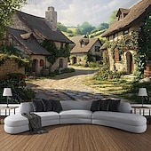 abordables paisaje tapiz-Planta flor casa paisaje colgante tapiz arte de pared gran tapiz mural decoración fotografía telón de fondo manta cortina hogar dormitorio sala de estar decoración