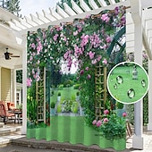 billiga Vattentäta gardiner-vattentäta utomhusgardiner för inomhusbröllop uteplats tjock sekretesshylsa gardiner för bröllop sovrum, vardagsrum, veranda, pergola, cabana, 1 panel