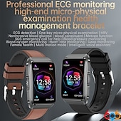 abordables Relojes inteligentes-696 ET650 Reloj inteligente 1.57 pulgada Pulsera inteligente Bluetooth ECG + PPG Podómetro Recordatorio de Llamadas Compatible con Android iOS Mujer Hombre Llamadas con Manos Libres Recordatorio de