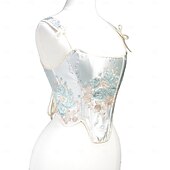 olcso Fűzők-Retró Középkori Reneszánsz Fűző Prsluk Bustier Női Kelta Fantasy Mindszentek napja Farsang Álarcos mulatság Parti Alkalmi / Napi LARP Felnőttek Fűző