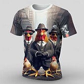tanie Koszulki z nadrukiem zwierzęcym-Męskie Zwierzę Śmieszne Podkoszulek Krótki rękaw Podkoszulek Druk 3D Półgolf Koszula Przesadny Designerskie Codzienny Impreza Codzienny Święto Niebieski Szary Lato Wiosna Na każdy sezon Odzież S M L