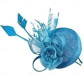 お買い得  ファシネーター-ヘッドドレス　チュールフラックスフェドーラハット　結婚式　イブニングパーティー　競馬　カクテル　エレガントヴィンテージ　可愛いフラワーヘッドピース　ヘッドウェア