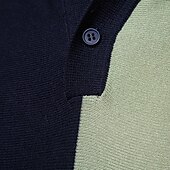 cheap Men's Elite Polo-Men's Polo Knit Polo Sweater Formal Work Turndown Short Sleeve Striped Vertical Stripes Stripe Buttons Spring Black Khaki Polo