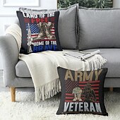 abordables Housse de coussin de vacances-Housse de coussin décorative du jour des anciens combattants 1PC Jour de l&#039;indépendance américaine Aigle douce Housse de coussin carrée pour chambre de salon Canapé Chaise