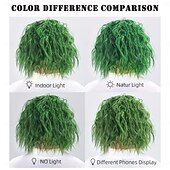 abordables Perruques de fête-Perruque Synthétique Ondulé Tissage bouclé Coupe Asymétrique Avec Bandeau Fabriqué à la machine Perruque 30 pouces A1 Cheveux Synthétiques Homme Classique Confortable Dégradé de Couleur Vert