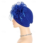 abordables Tocado de Boda-Sombreros Mezcla de Poliéster y Algodón Red Sombrero flexible turbantes Formal Boda Princesa Con Flor Color Puro Celada Sombreros