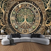 abordables Tapisserie de l'Arbre de Vie-Tapisserie suspendue de totem Arbre de Vie Art mural Grande tapisserie Décor mural Photo toile de fond Couverture Rideau Décoration de maison Chambre Salon