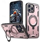 お買い得  iPhone用ケース-電話 ケース 用途 iPhone 16 Pro Max プラス iPhone 15 プロマックスプラス iPhone 14 13 12 Pro Max Plus バックカバー スタンド付き 磁石バックル ワイヤレス充電をサポート レトロ風 TPU PC