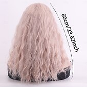 preiswerte Trendige synthetische Perücken-Synthetische Perücken Wellen Curly Webart Stufenhaarschnitt Mit Pony Maschinell gefertigt Perücke 24 Zoll A1 Synthetische Haare Damen Klassisch Komfortabel Farbverläufe Gemischte Farbe