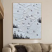 preiswerte Stillleben-Gemälde-handgemachtes Skisport Leinwandgemälde handgemalt Winter Dekor Struktur Wandkunst personalisiertes Geschenk Skifahrer auf schneebedeckten Bergen Kunst Malerei weißer Schnee Skifahren Kunst Dekor
