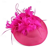 baratos Capacete de Casamento-Peça para Cabeça Sinamay Casamento Festa de Noite Elegante Casamento Com Penas Capacete Chapéu